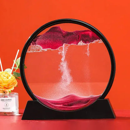 Round 3D Moving Sand Art Decor